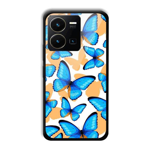 Blue Butterflies Phone Customized Printed Back Cover for Vivo Y35