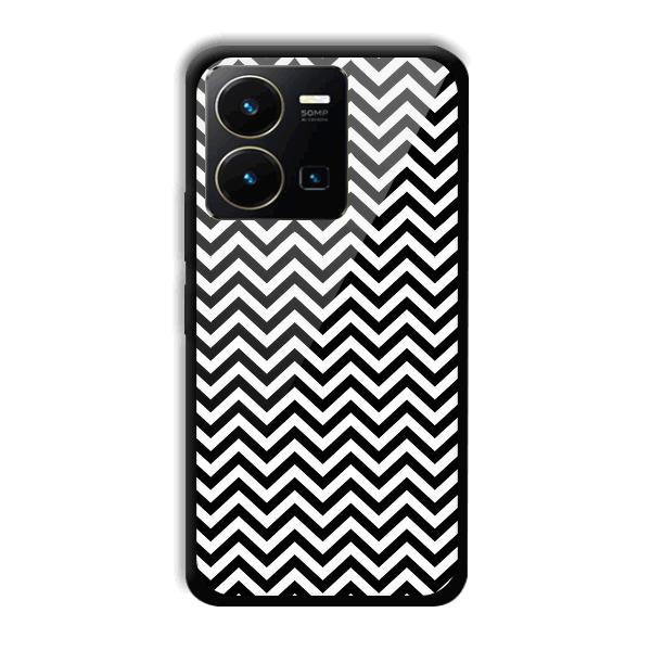 Black White Zig Zag Phone Customized Printed Back Cover for Vivo Y35