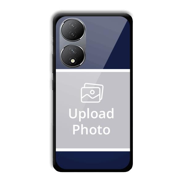 Blue White Customized Printed Back Cover for Vivo Y100A 5G