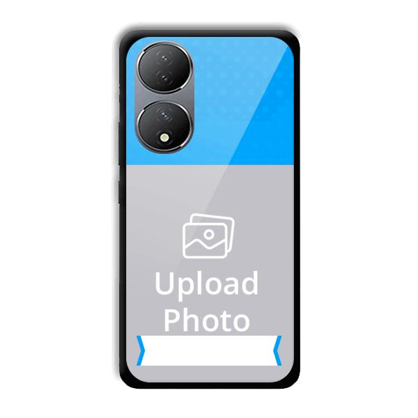 Sky Blue & White Customized Printed Back Cover for Vivo Y100A 5G