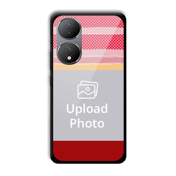 Red Pink Design Customized Printed Back Cover for Vivo Y100A 5G