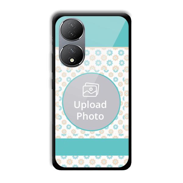 Blue Flowers Customized Printed Back Cover for Vivo Y100A 5G