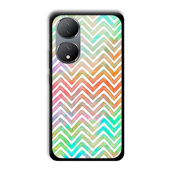White Zig Zag Pattern Phone Customized Printed Back Cover for Vivo Y100A 5G