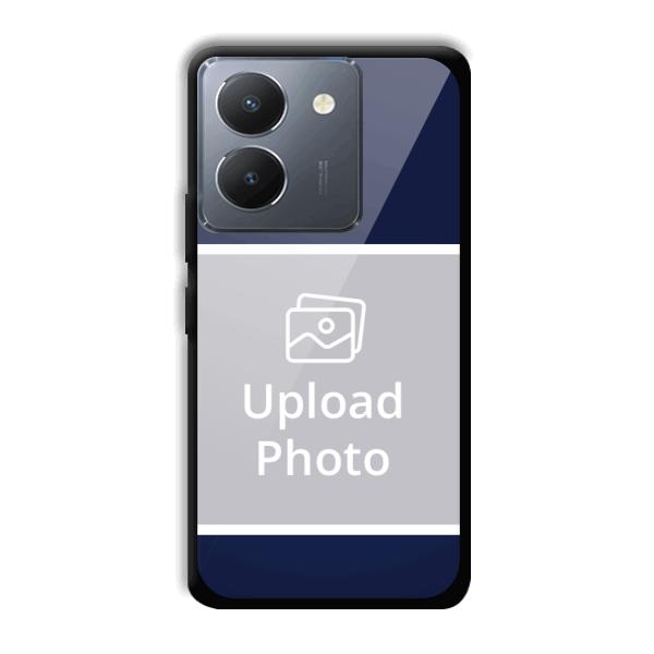 Blue White Customized Printed Back Cover for Vivo Y36