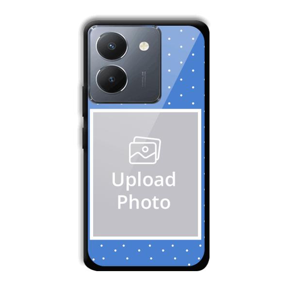 Sky Blue White Customized Printed Back Cover for Vivo Y36
