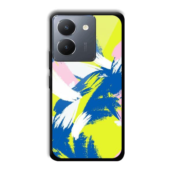 Blue White Pattern Phone Customized Printed Back Cover for Vivo Y36