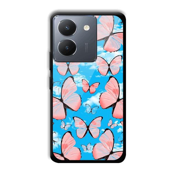 Pink Butterflies Phone Customized Printed Back Cover for Vivo Y36