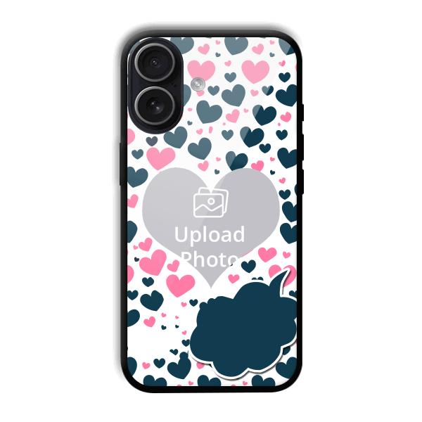 Blue & Pink Hearts Customized Printed Back Cover for iPhone 17