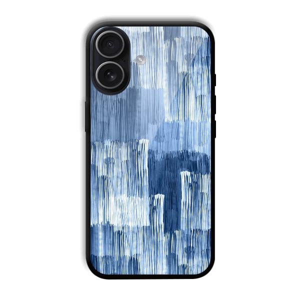 Blue White Lines Phone Customized Printed Back Cover for iPhone 17