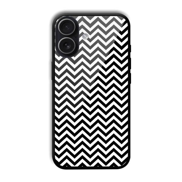 Black White Zig Zag Phone Customized Printed Back Cover for iPhone 17