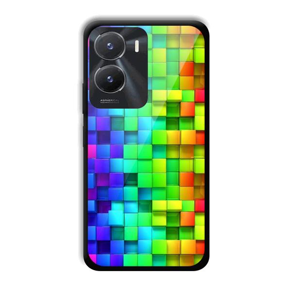 Square Blocks Phone Customized Printed Back Cover for Vivo T2x 5G