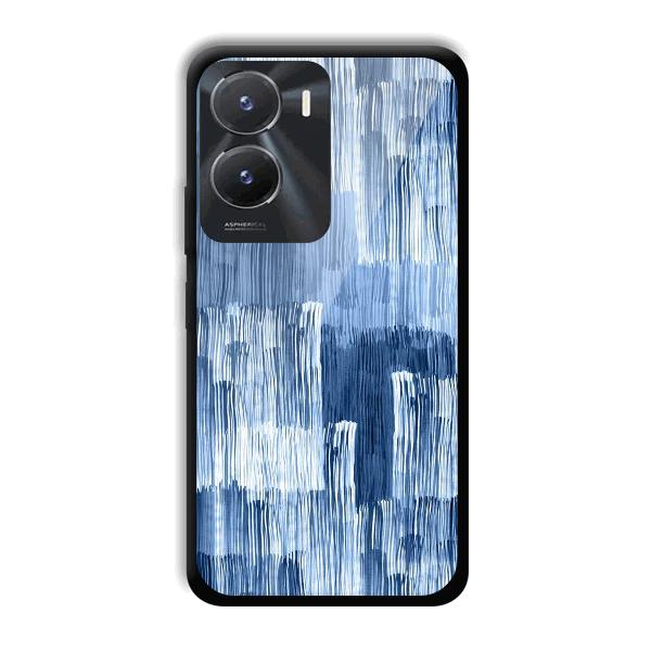 Blue White Lines Phone Customized Printed Back Cover for Vivo T2x 5G