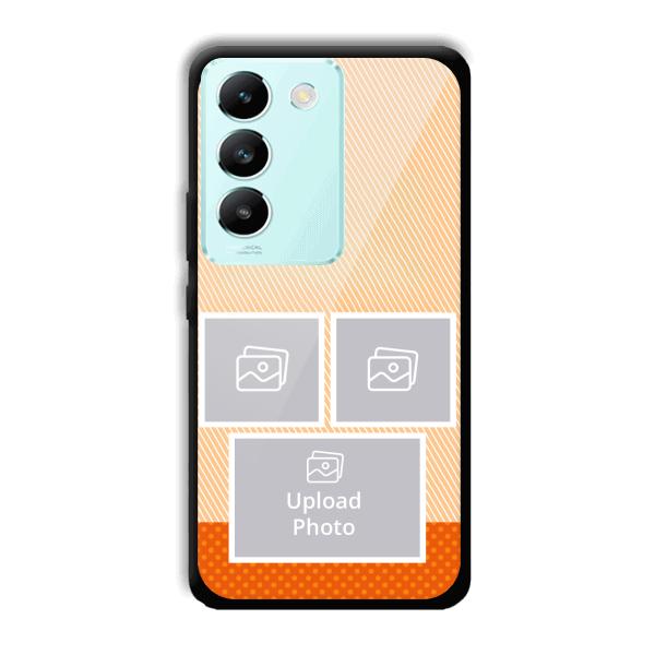 Orange Background Customized Printed Back Cover for Vivo T3 5g