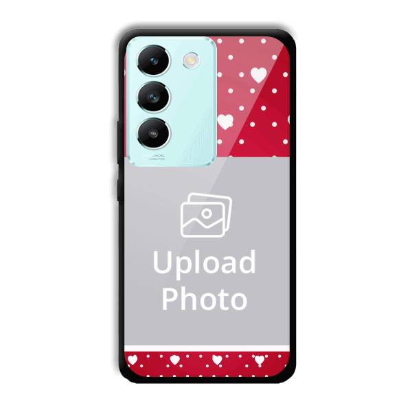 White Hearts Customized Printed Back Cover for Vivo T3 5g