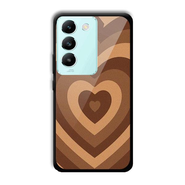 Brown Hearts Phone Customized Printed Back Cover for Vivo T3 5g