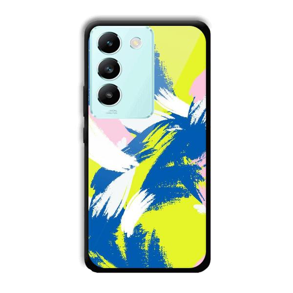 Blue White Pattern Phone Customized Printed Back Cover for Vivo T3 5g