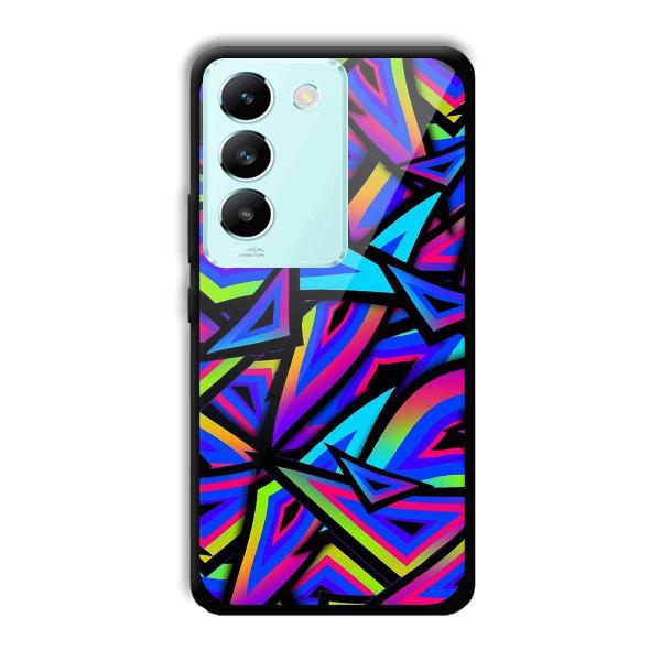 Blue Triangles Phone Customized Printed Back Cover for Vivo T3 5g