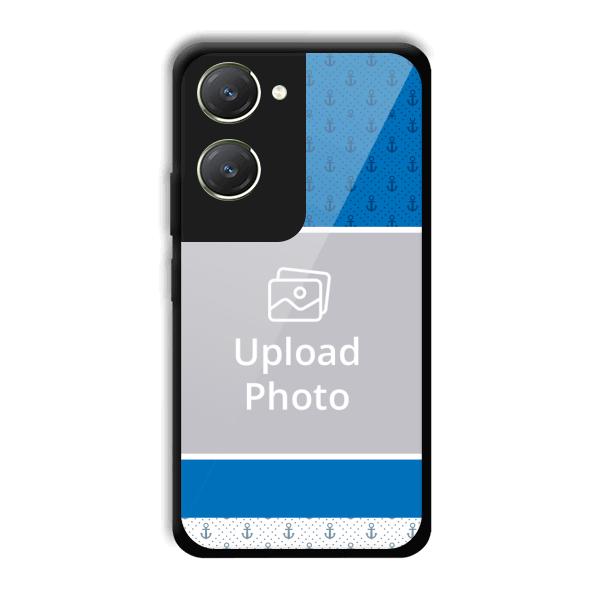 Blue White Design Customized Printed Back Cover for Vivo T3 Lite 5G