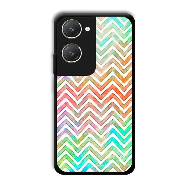 White Zig Zag Pattern Phone Customized Printed Back Cover for Vivo T3 Lite 5G
