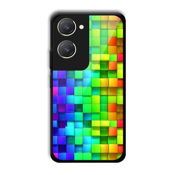 Square Blocks Phone Customized Printed Back Cover for Vivo T3 Lite 5G