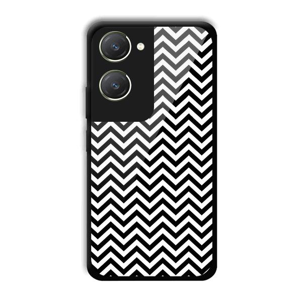 Black White Zig Zag Phone Customized Printed Back Cover for Vivo T3 Lite 5G