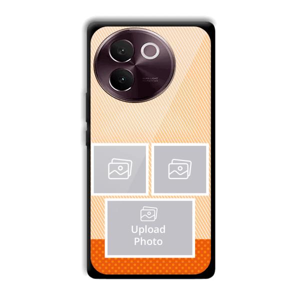 Orange Background Customized Printed Back Cover for Vivo V30e