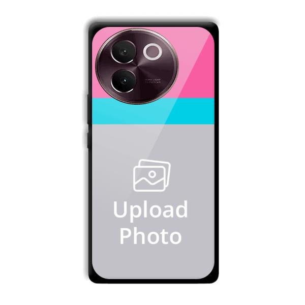 Pink & Sky Blue Customized Printed Back Cover for Vivo V30e