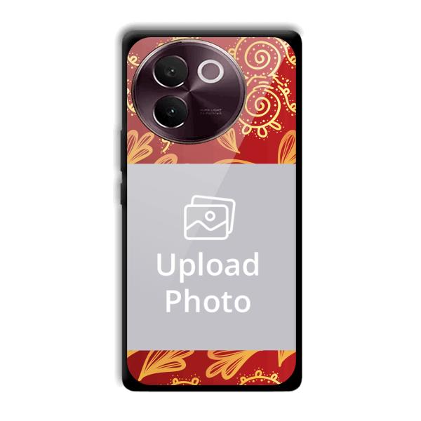Red Design Customized Printed Back Cover for Vivo V30e