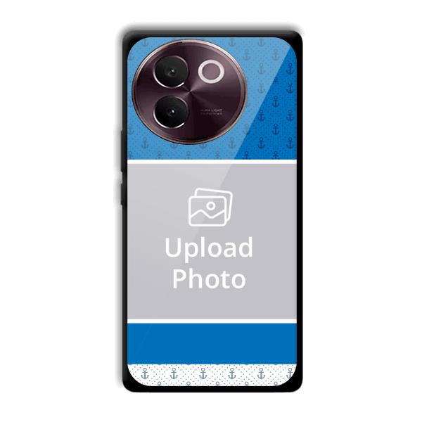 Blue White Design Customized Printed Back Cover for Vivo V30e