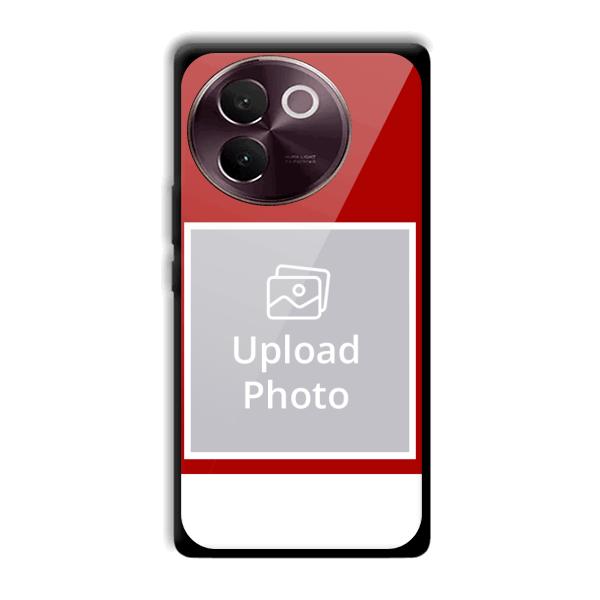 Red & White Customized Printed Back Cover for Vivo V30e