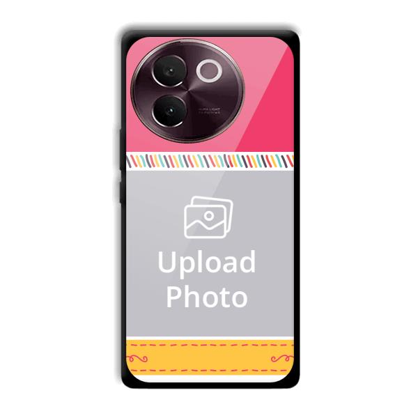 Pink Yellow Customized Printed Back Cover for Vivo V30e
