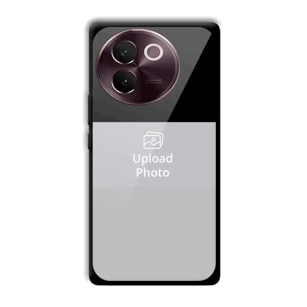 Black & Grey Customized Printed Back Cover for Vivo V30e
