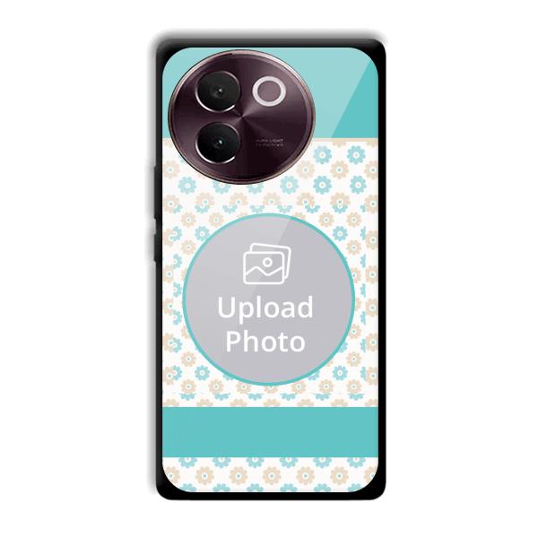 Blue Flowers Customized Printed Back Cover for Vivo V30e