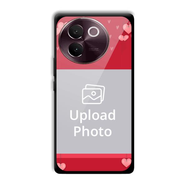 Red Pink Customized Printed Back Cover for Vivo V30e
