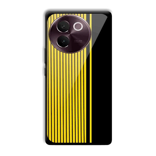 Yellow Black Design Phone Customized Printed Back Cover for Vivo V30e