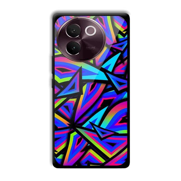 Blue Triangles Phone Customized Printed Back Cover for Vivo V30e
