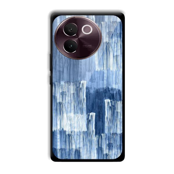 Blue White Lines Phone Customized Printed Back Cover for Vivo V30e