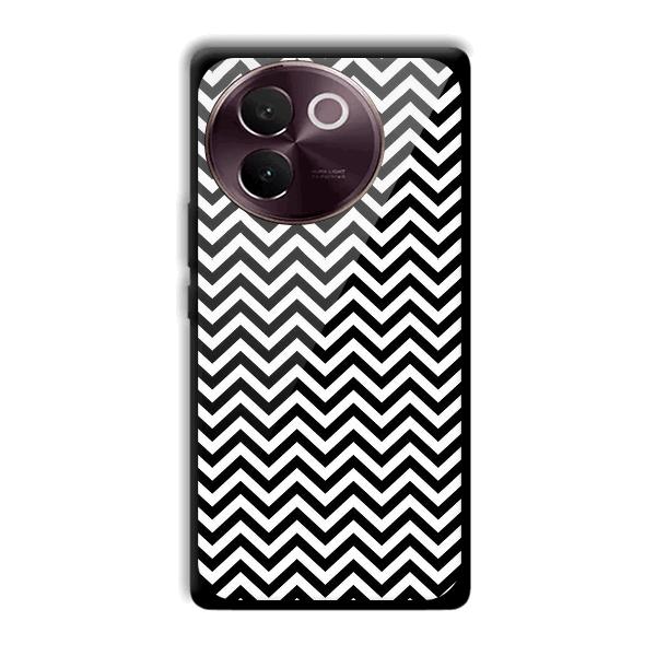 Black White Zig Zag Phone Customized Printed Back Cover for Vivo V30e