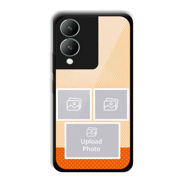 Orange Background Customized Printed Back Cover for Vivo Y17s