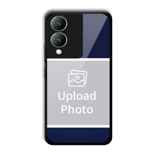 Blue White Customized Printed Back Cover for Vivo Y17s