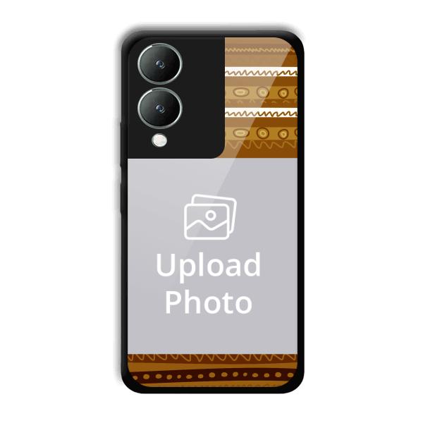 Brown Lines Customized Printed Back Cover for Vivo Y17s