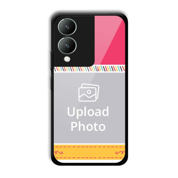 Pink Yellow Customized Printed Back Cover for Vivo Y17s