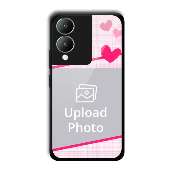 Pink Check Customized Printed Back Cover for Vivo Y17s