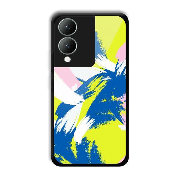 Blue White Pattern Phone Customized Printed Back Cover for Vivo Y17s