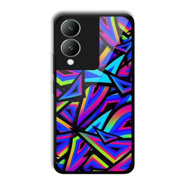 Blue Triangles Phone Customized Printed Back Cover for Vivo Y17s