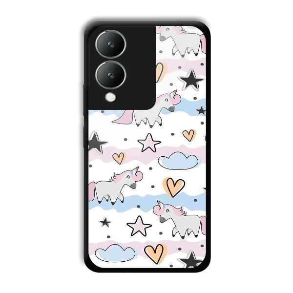 Unicorn Pattern Phone Customized Printed Back Cover for Vivo Y17s