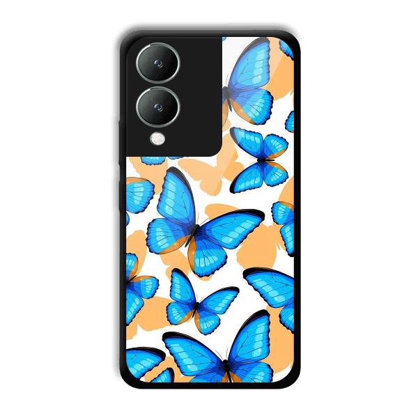 Blue Butterflies Phone Customized Printed Back Cover for Vivo Y17s