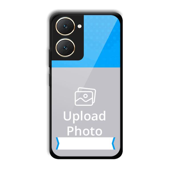 Sky Blue & White Customized Printed Back Cover for Vivo Y18e