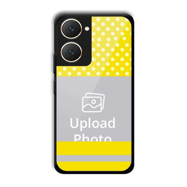 White & Yellow Customized Printed Back Cover for Vivo Y18e