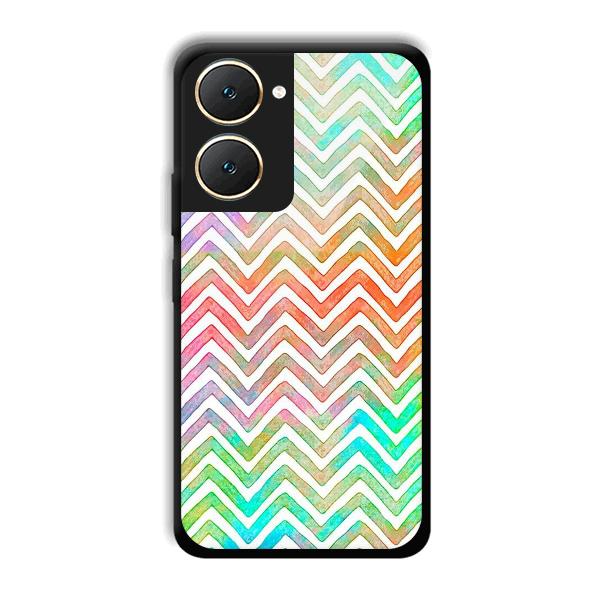 White Zig Zag Pattern Phone Customized Printed Back Cover for Vivo Y18e